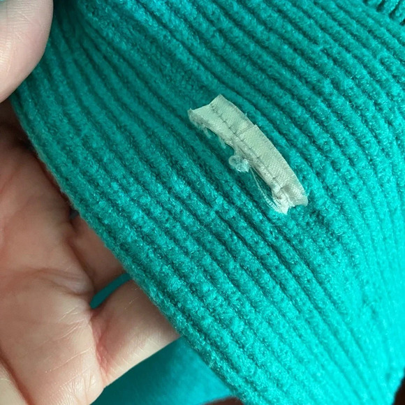 FREE PEOPLE Softly Structured Oversized Tunic Turtleneck Sweater Small Aqua - Picture 5 of 9